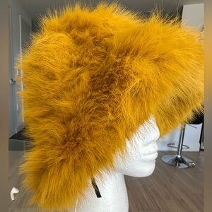 Luxurious Mustard Fur Hat